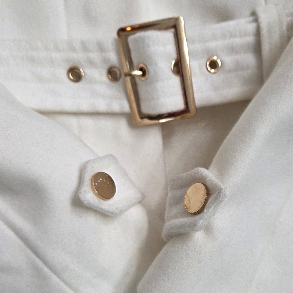 Atmosphere White Funnel Neck Belted Coat Winter Warm‎ Jacket Size 4 - Picture 9 of 15